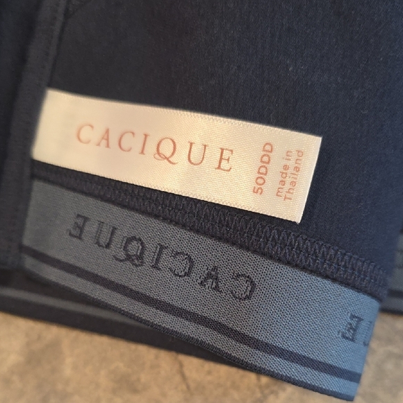 (J15) Cacique Navy Animal Print Bra Sz 50DDD - Picture 7 of 10